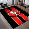 San Francisco 49ers Flannel Pattern Square Carpet,Area Rug,Carpet Rug for Living Room Bedroom Sofa Playroom Decor,Non-slip Floor Mat
