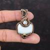 Mother Of Pearl Pendant Copper Wire Wrapped Gemstone Pendant Handmade Copper Wire Jewelry Rainbow Moonstone Pendant Antique Jewelry For Gift