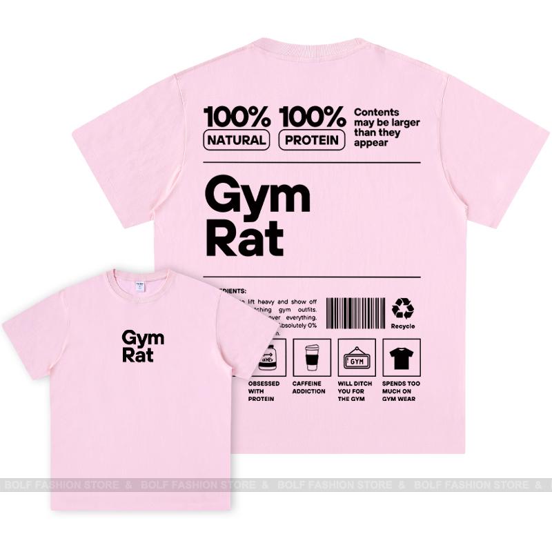 Футболка с графикой GYM, 100% хлопок, оверсайз, с большим рисунком, двусторонняя, классическая, с коротким рукавом, для мужчин и женщин, спортивная одежда, топы, футболки