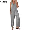 Women's Fashion Casual Summer Spring Solid Color Print Sleeveless Suspenders Loose Waistline Trousers Jumpsuits & Rompers