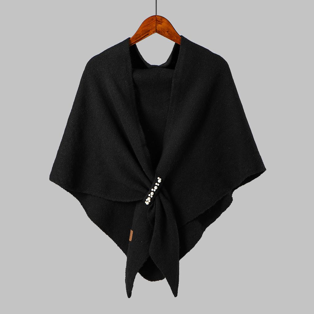 New Women Fashion Elegant Solid Color Triangle Scarf Multifunctional Retro Outdoor Leisure Shawl Cape