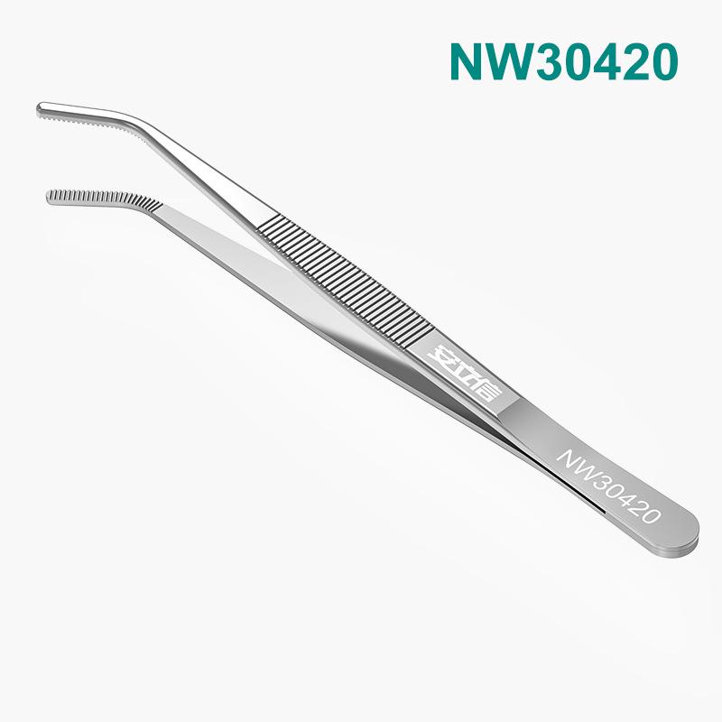 25 см пинцет для укладки волос из нержавеющей стали 304 с круглыми зубцами и нескользящей конструкцией