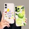 Мягкий чехол для телефона для iPhone 17 Pro Max 16 XS Max 15 12 Mini XR 13 Pro 14 Plus 11 Air 7 8 Фрукты Буквы