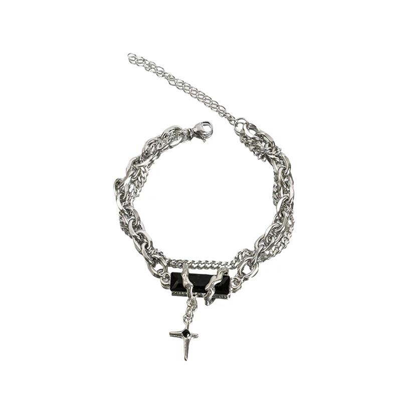 Fashion Exquisite Zircon Star Charm For Women Men Punk Style Star Silver Color Chain Adjustable Bracelet Jewelry Accessories