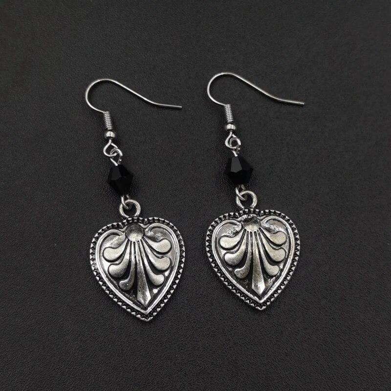 Металлические серьги-подвески в стиле панк-хип-хоп с бабочкой, черепом и цветком для мужчин и женщин, модные серьги в виде рок-креста, меча, сердца и пламени, ювелирные изделия