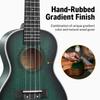 Donner Ukulele Concert Beginner 23 высококачественных полированных аксессуаров, включая мягкий чехол и зеленый набор, дюймы, дерево, отделка, тюнер из 6 предметов,
