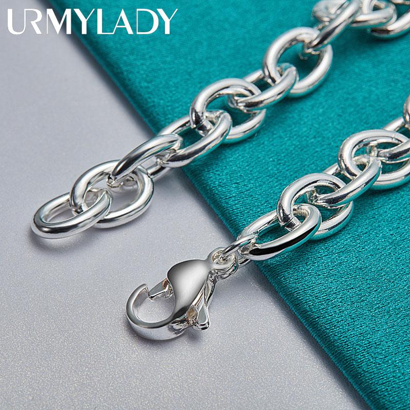 925 Sterling Silver Ring Buckle Charm Chain Bracelet For Women Man Fashion Wedding Celebration Party Jewelry