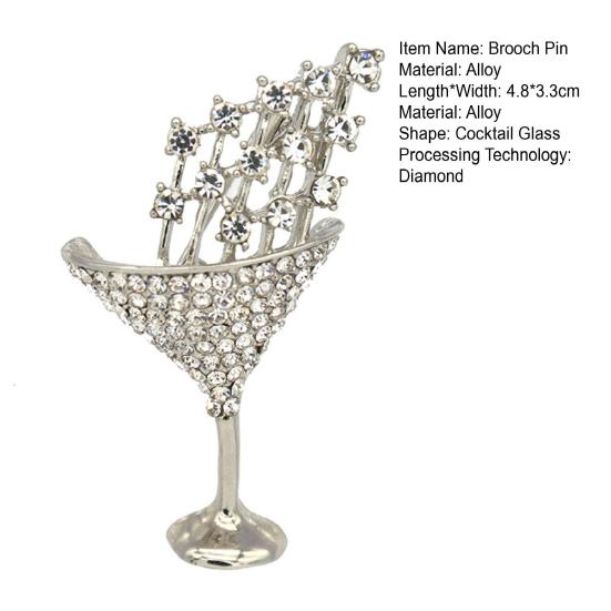 Shape Brooch Women Shining Rhinestone Alloy Pin Clothing Bags Backpacks