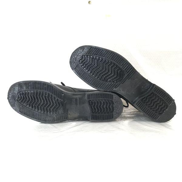 Винтажные немецкие прочные ботинки офицера из натуральной кожи с зернистой фактурой, размер 41 25,5-26,0 см, черные туфли военной полиции(ИСПОЛЬЗОВАЛ)