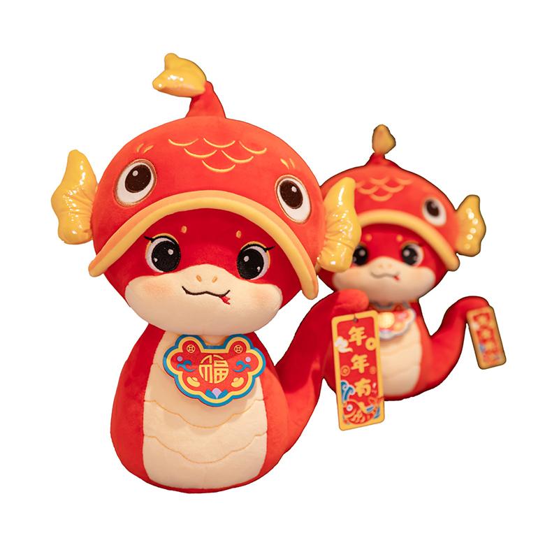 Китайский Новый год Блестящая Змея Украшение Каваи Маскот Плюшевая Мягкая 2025 Модель Домашняя Вечеринка Принадлежности Украшение Фестиваль Детские Подарки
