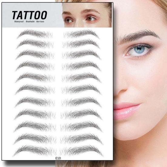 Eyebrow Sticker Waterproof Hair-Like 3D Long Lasting Eyebrows Tattoo Makeup Patches