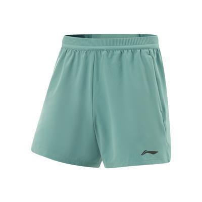 Li Ning Беговая серия Удобные Повседневные Простые Универсальные Спортивные шорты на шнуровке Мужские шорты Туманно-зеленый AKSV097-7