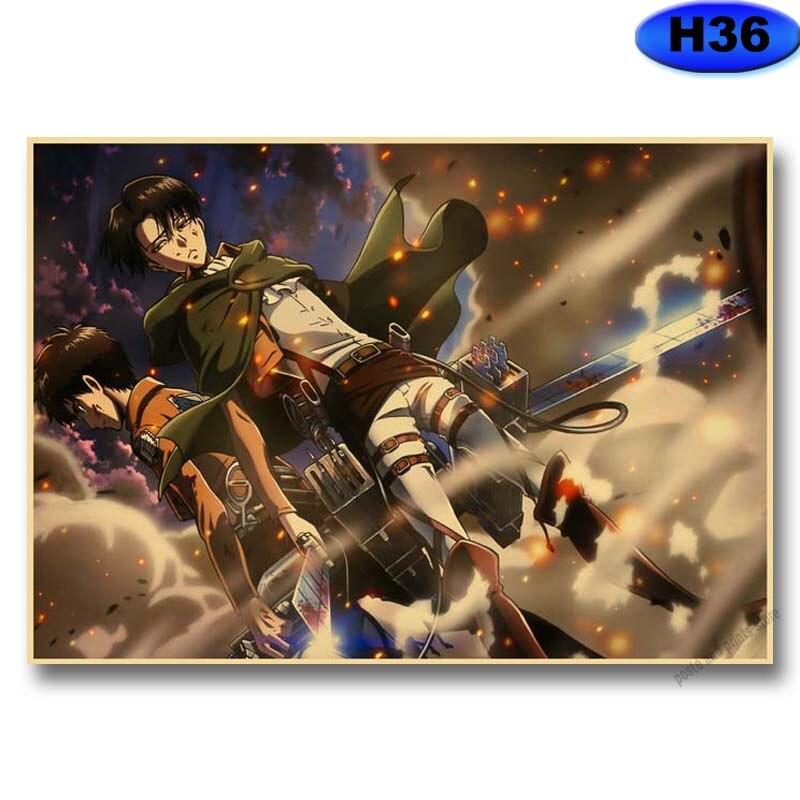 Attack On Titan Season 4 Poster Retro Kraft Paper Posters Prints Anime Decor Home Living Room Bar Art Painting Wall Stickers