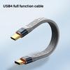 Короткий кабель USB4 C 5 дюймов плоский скорость 40 Гбит/с зарядка 240 Вт видео 8K60 Гц для телефона планшета eGPU и других устройств USB C