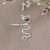 Turquoise Snake Wrap Ring | Adjustable Silver Cat Ring | Cute Animal Jewelry Gift for Women