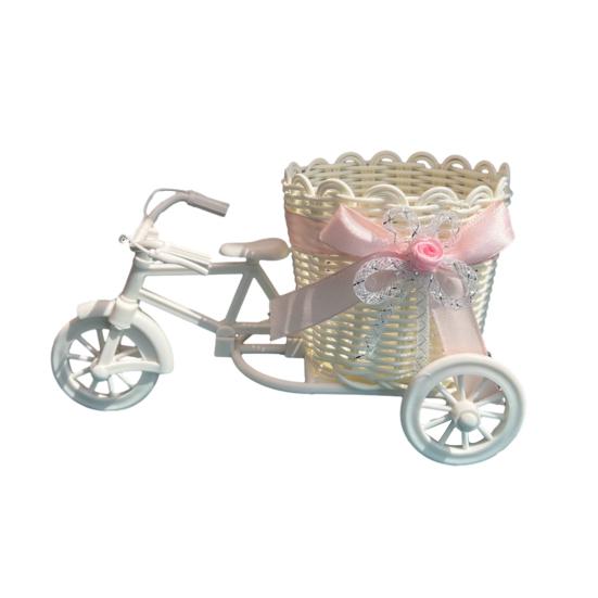 Маленькая ротанговая корзина для цветов, трехколесный велосипед, подставка для цветов, плетеная корзина для хранения