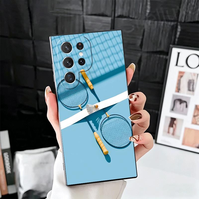 Badminton Sport Soft Phone Case for Samsung Galaxy S26 S25 Edge S24 Ultra S23 Plus S22 S21 FE S20 Black Cover Back Shell