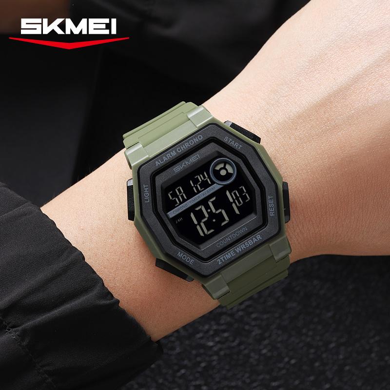 SKMEI 2552 New Military Waterproof Men Electronic Watch Multifunctional Countdown Digital Student Watch Alarm Clock Reloj Hombre
