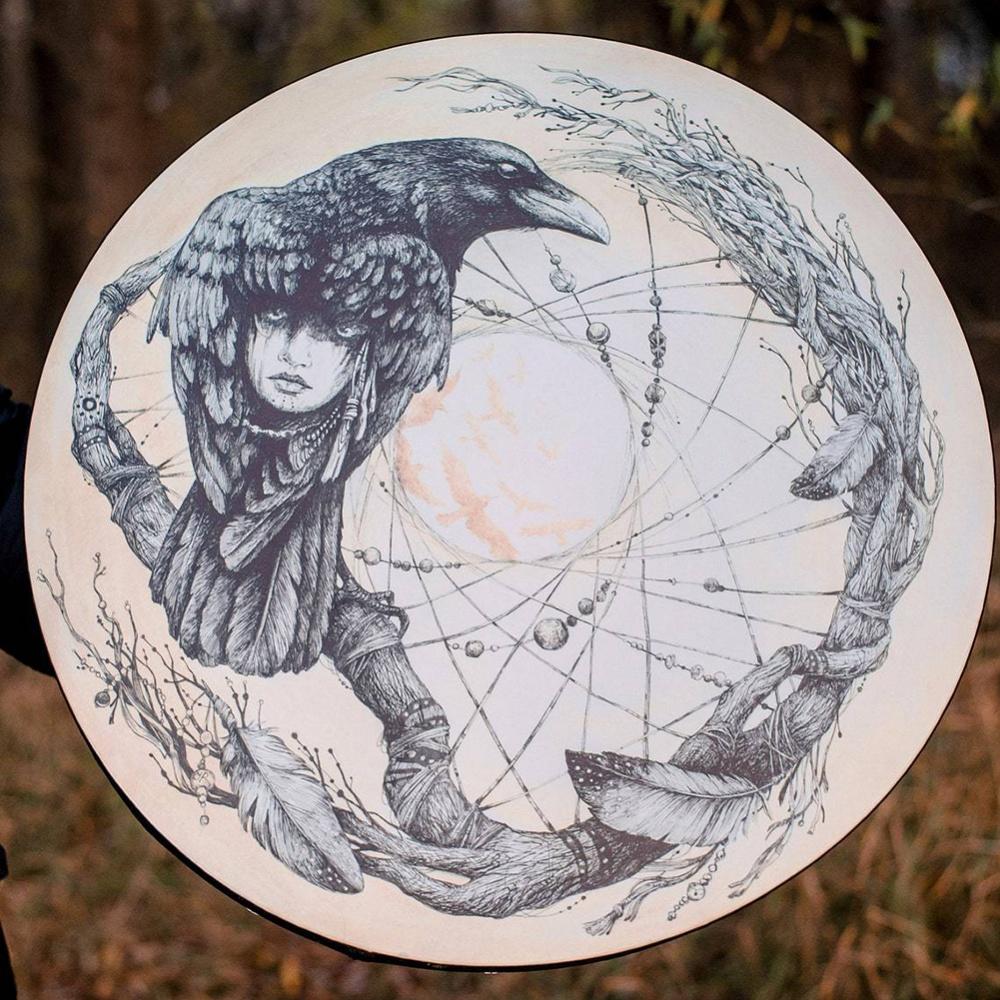 Шаманский барабан 25 см с барабанной палочкой, инструмент для звукового исцеления