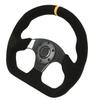 Car Steering Wheel Black Stitching Carbon Fiber 6 Holes Comfortable Grip Universal for Modification