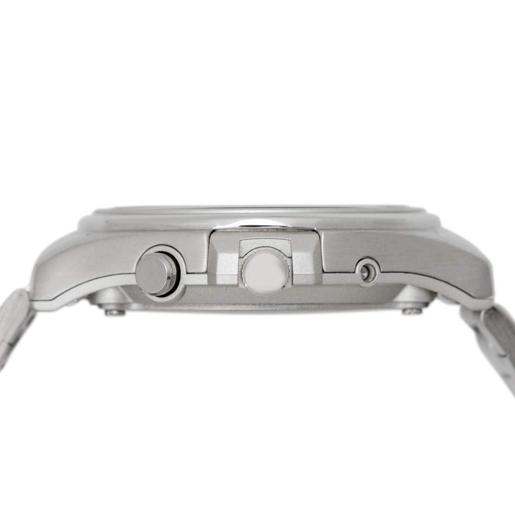 [Cue and Cue] Аналоговое радио на солнечных батареях Водонепроницаемый дисплей даты Металлический ремешок Синий циферблат HG18-235 Мужские серебристые