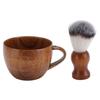 Набор из 2 бритвенных кистей для мужчин, нейлоновая щетина, деревянная чаша, набор для ухода, чаша и кисть для бритья
