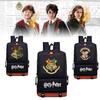 Stylish Harry Potter Print Canvas Backpack With Hidden Zipper Pockets