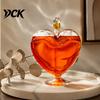 Exquisite Glassware for Parties Heart Shaped Wine Bottle with Airtight Stopper, Elegant Crystal Texture Liquor Glass Carafe Fruit