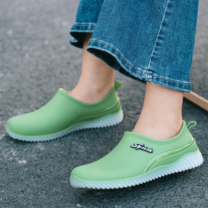 New Shallow Mouth Four-season Rain Shoes Women's Short Tube Non-slip Waterproof Shoes Low-top Work Rubber Shoes