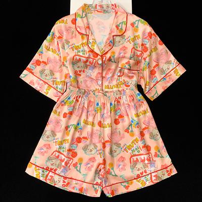 Мультяшный принт Y2k женская пижама милая красочная модная женская домашняя одежда летняя новая повседневная шикарная ночная рубашка