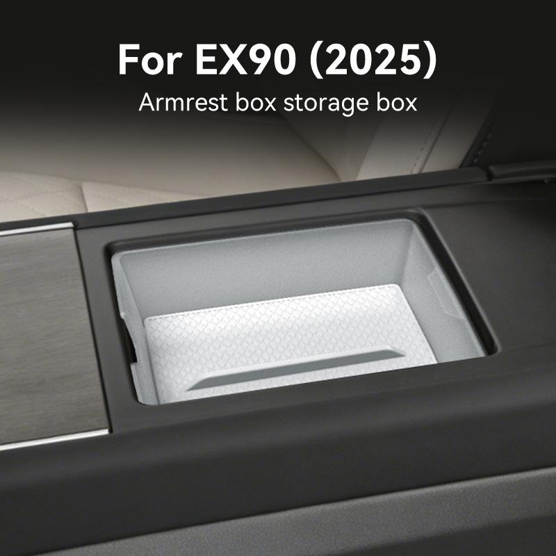 Car Central Console Storage Box for Volvo EX90 2025 Armrest Box Organizer Tray Interior Accessories