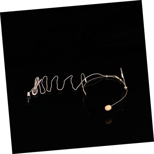 ULTECHNOVO Headset Microphone, Condenser Microphone, Skin Tone, Vocal, Office Headset, Portable, for Corded Phones and Voice Amplifiers, Wired, Beige