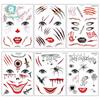 European & American Style Halloween Horror Face Tattoo Stickers for Masquerade Parties