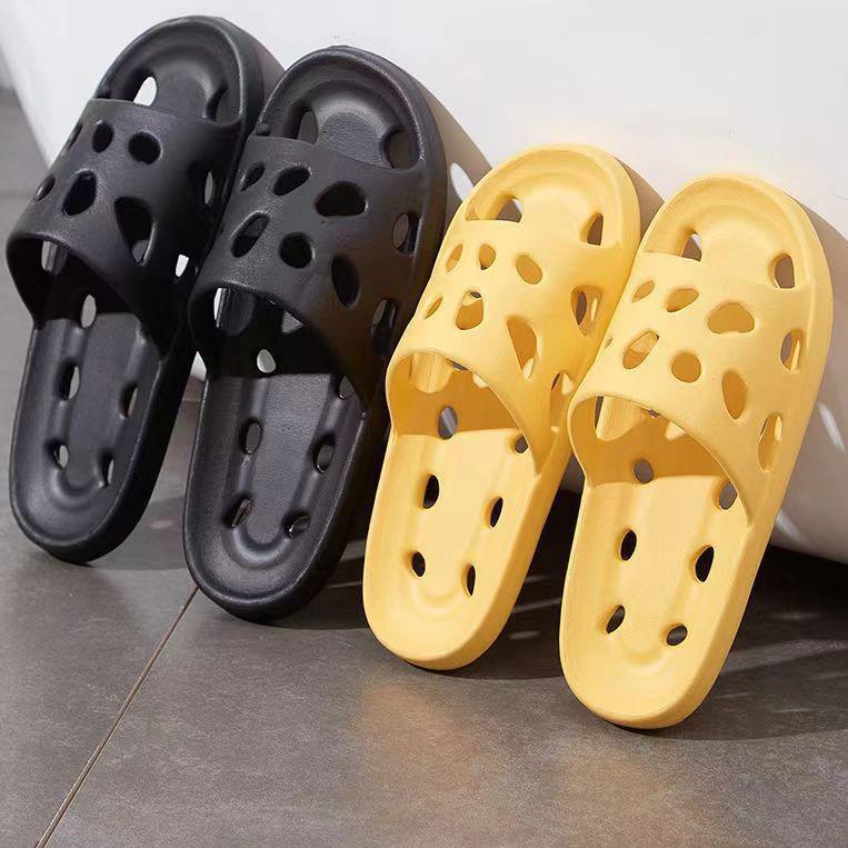 Женские шлепанцы с вырезами, однотонные - Износостойкие, Всесезонная обувь для ванной и дома