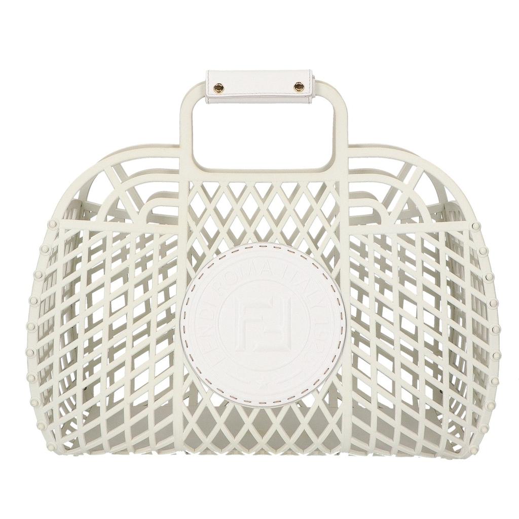 FENDI 8BH389 Medium basket bag Handbag whiteUsed