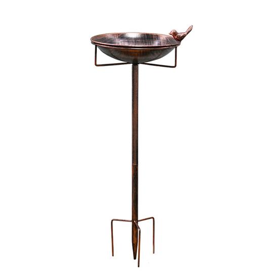 Metal Bird Bath Outdoor Retro Bird Bath Easy To Clean Bowl with Stake Rust-Proof Birdbath for Garden Patio Yard Decor
