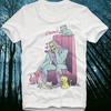 Skeleton Cat Men's Casual T-shirt Cute and Funny "Meow!" Printed Skull and Cat Design Round Neck Four Seasons Universal
