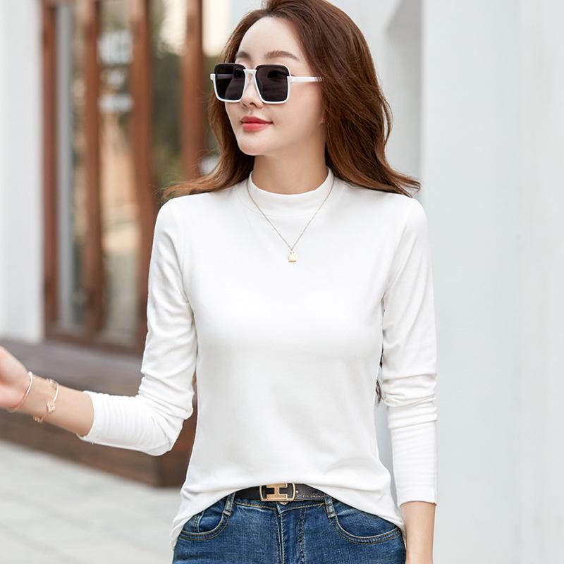 Женская однотонная бархатная водолазка с длинным рукавом - универсальный, элегантный топ на осень/зиму