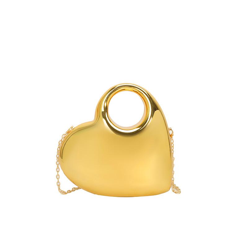 Acrylic love bag 2025 new European and American fashion niche glossy shoulder bag women's hand carry messenger dinner bag