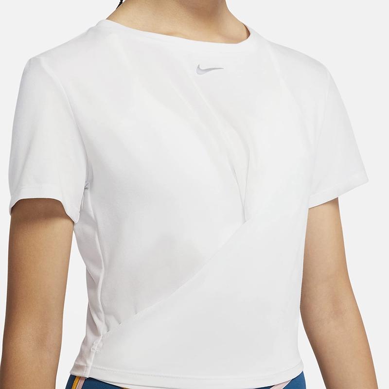 Nike Женская белая футболка с втачным рукавом Dri Fit DD4922-100