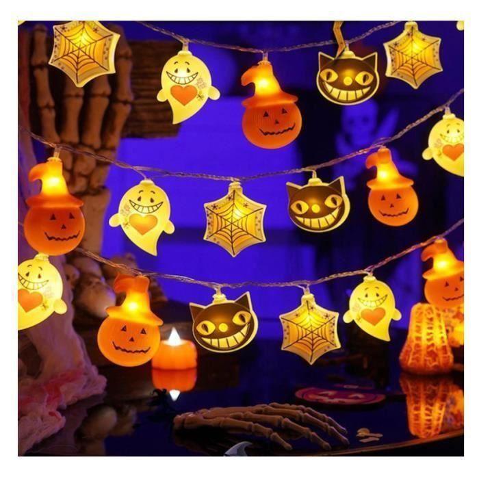 Guirlande lumineuse Halloween - AIMOONSA - 4 motifs décoratifs - 20 LED - 3 m - Étanche IP65