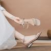 Women Studded Sandals Low Heel Roman Slippers Non Slip Vulcanized Shoes Casual Summer Footwear Hot Sale