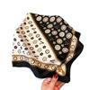 70CM×70CM Imitation Silk Printed Versatile Scarf for Women - Multifunctional Decorative Silk Neck Scarf