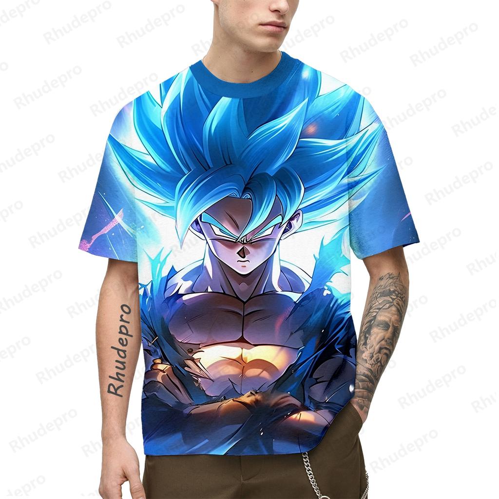 Японская аниме-футболка Super Saiya для мужчин Y2k Goku с коротким рукавом для детей и мужчин 100-5XL 2024 Футболки свободного покроя, модная уличная одежда