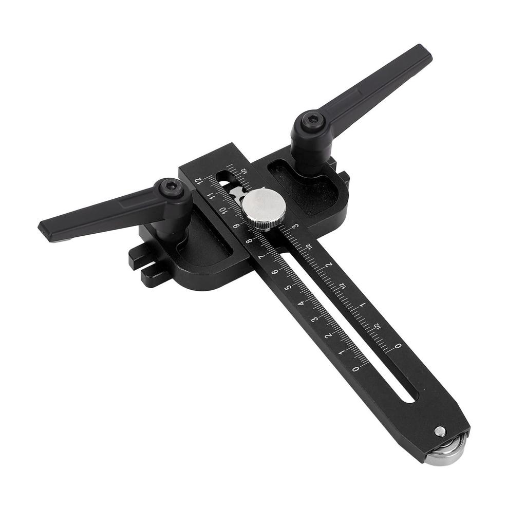 Table Saw Jig Guide with Roller Dual Scale Woodworking Thin Ripping Guide Locator Fits for 3 4x3 8 3 8x1 4 Inch T Slot