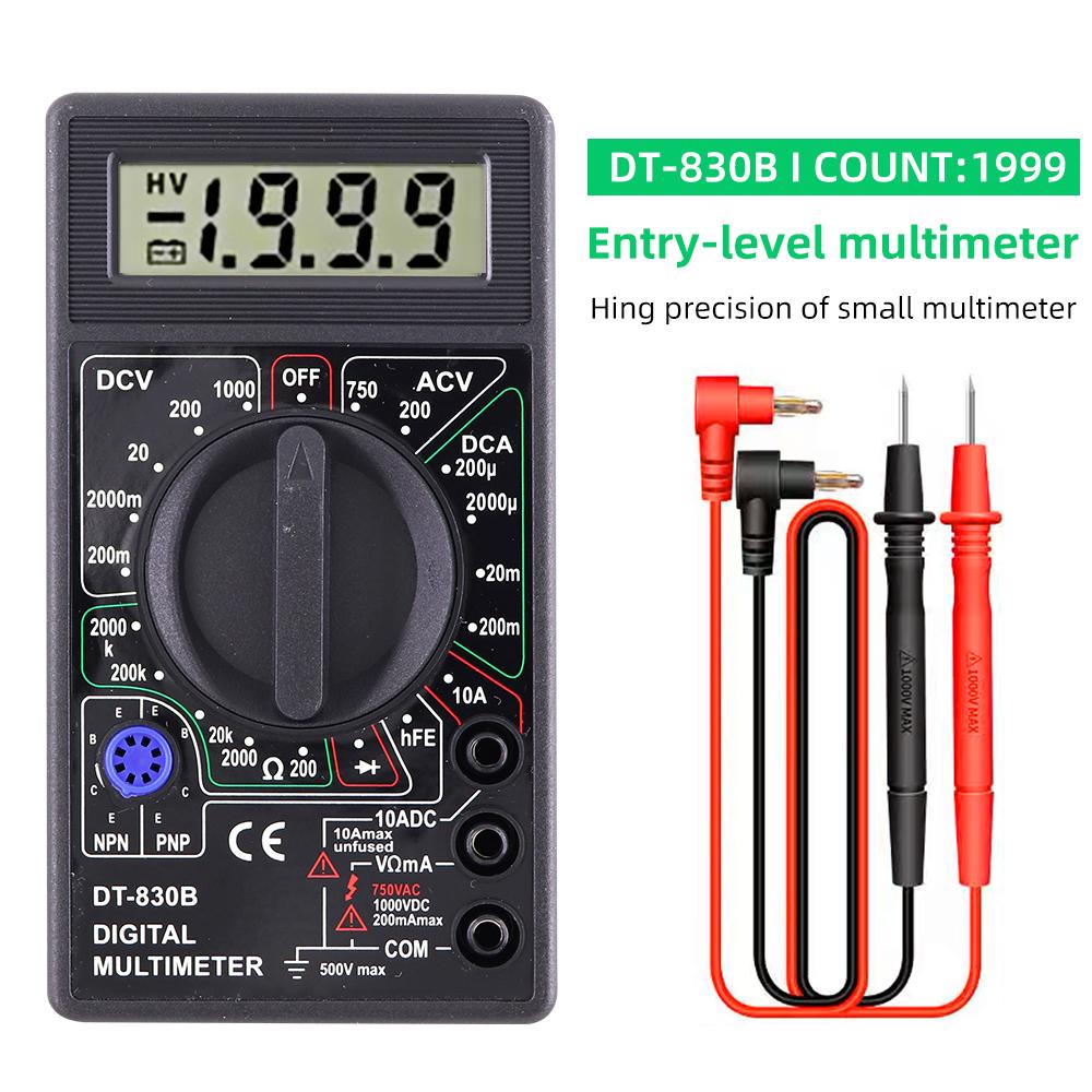 DT830B AC/DC ЖК-цифровой мультиметр 750/1000 В вольтметр амперметр омметр высокобезопасный портативный измерительный цифровой мультиметр