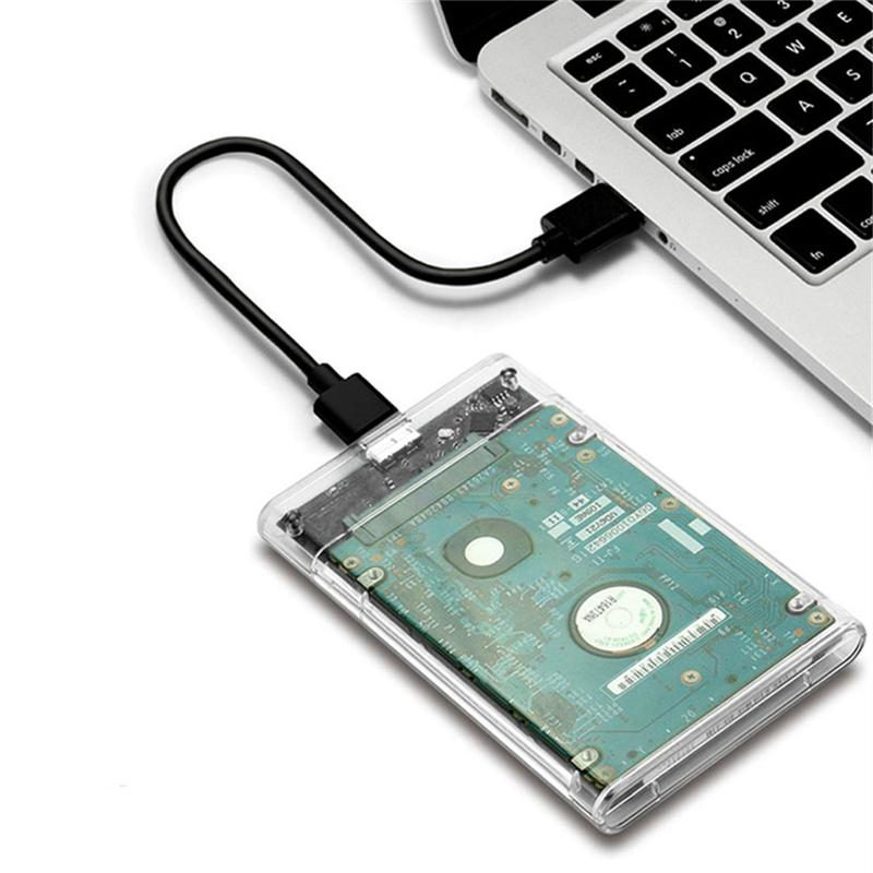 Xiaomi Transparent 2.5 Inch HDD Enclosure SSD SATA to USB 3.0 Type-C 3.1 Portable External Hard Drive Case Tool-Free