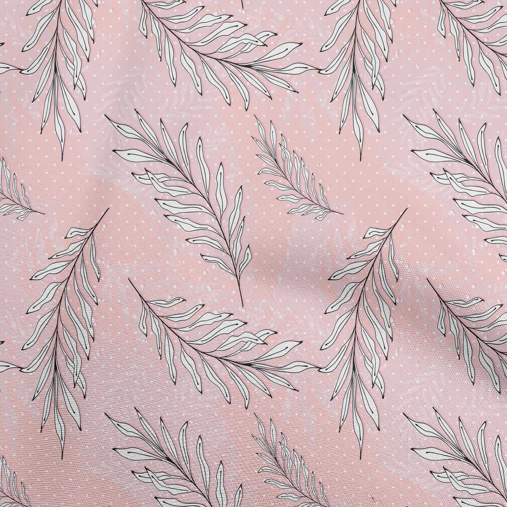 oneOone Cotton Flex Brown Fabric Tropical Leaf With Dot Quilting Supplies Print Sewing Fabric By The Yard 40 Inch