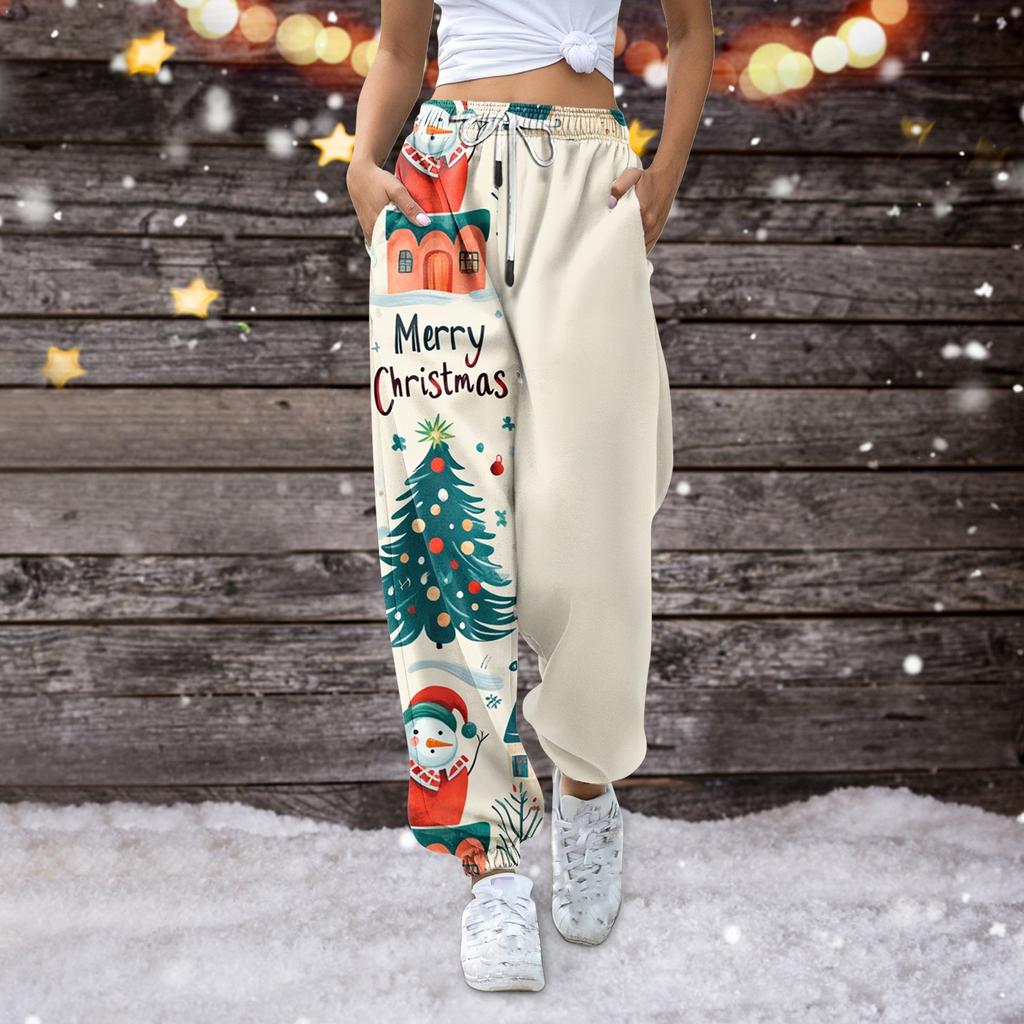 Women's Casual Fashion Sweatpants Christmas Printed Casual Pants