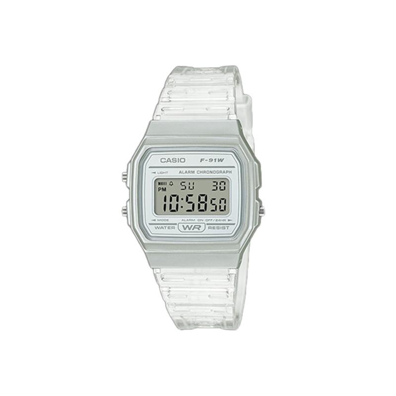 Casio Индивидуальные часы, модифицированная серия, тренд ледяной поток, модификация, водонепроницаемые, светящиеся, кварцевые, тот же стиль для мужчин и женщин, F-91WS-7